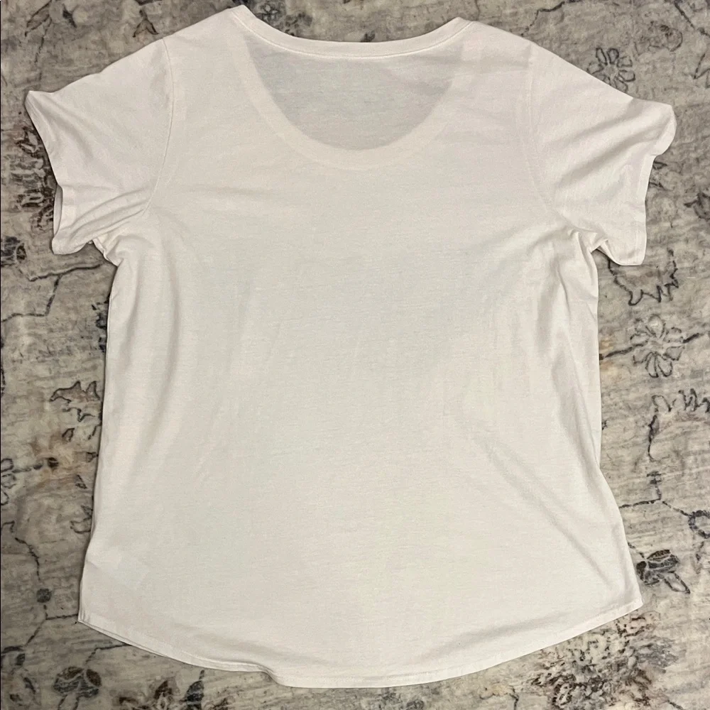 Lucky Brand Women's White Tee with Colorful Butterfly Design - Picture 4 of 4
